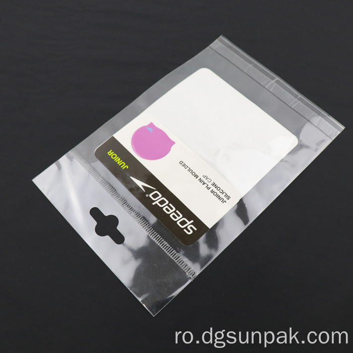 Geantă de polietilenă autoadeziv reciclată cu orificiu pentru agățare